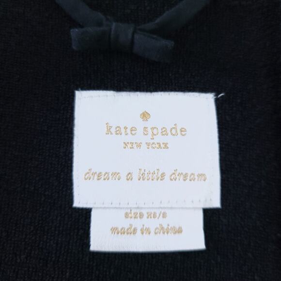 Kate Spade Robe Night Owl Xsmall Small Black Pink Shortie Robe, No Tie - Picture 6 of 8